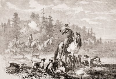 Alexander II hunting wolves near St. Petersburg, from L